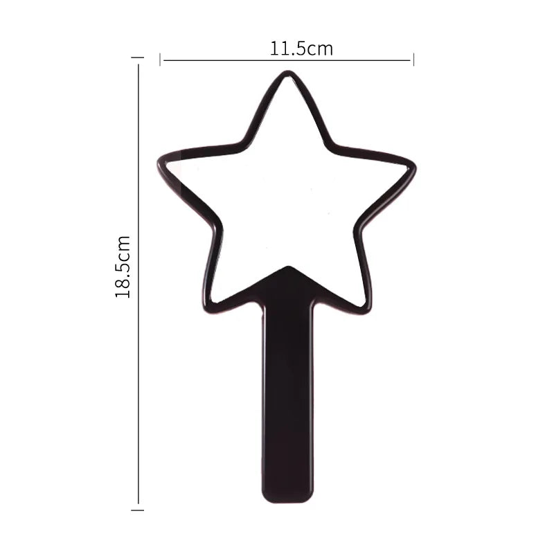 Zonyin Wholesale Customized Logo Five Pointed Star Shaped Handheld Makeup Mirror Portable Plastic Hand Mini Mirror for Girl