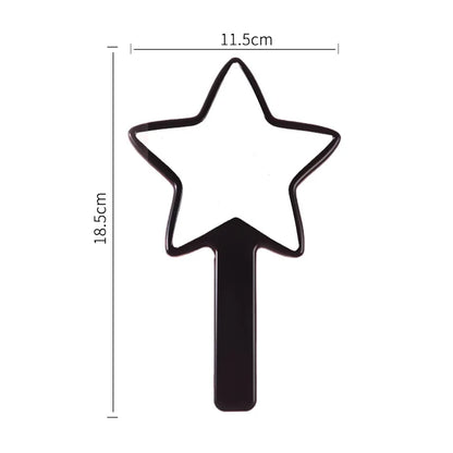 Zonyin Wholesale Customized Logo Five Pointed Star Shaped Handheld Makeup Mirror Portable Plastic Hand Mini Mirror for Girl