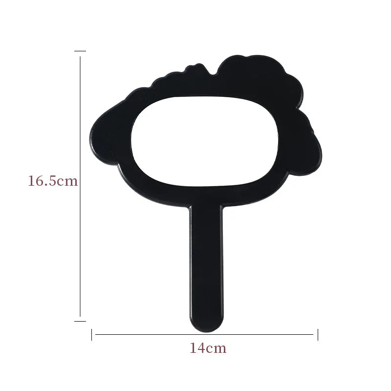 Zonyin Cute Dog-Shaped Handheld Cosmetic Mirror New Arrival Customizable Single Side Handle Hand Held Makeup Travel Mirror for