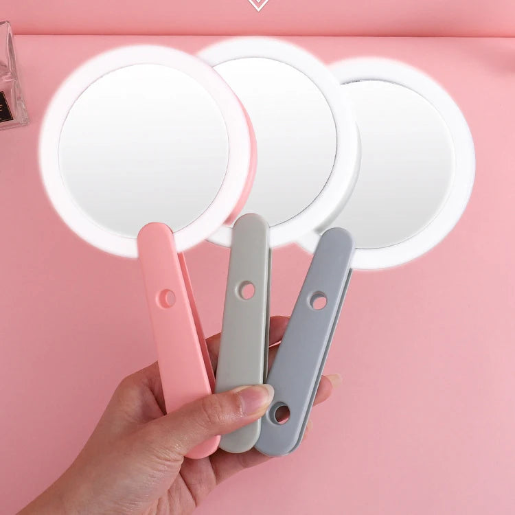 Zonyin OEM Private Label Handheld Compact Led Lights Travel Small Portable Cosmetic Espejo Makeup Led Mirror Led Pocket Mirror