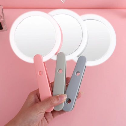 Zonyin OEM Private Label Handheld Compact Led Lights Travel Small Portable Cosmetic Espejo Makeup Led Mirror Led Pocket Mirror