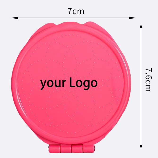 Zonyin Portable Double-Sided 2x Magnifying Mini Foldable Pocket Makeup Mirror Hot Selling 2x Magnifying with Customized Logo