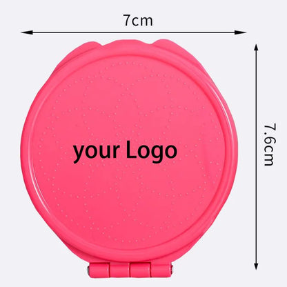Zonyin Portable Double-Sided 2x Magnifying Mini Foldable Pocket Makeup Mirror Hot Selling 2x Magnifying with Customized Logo