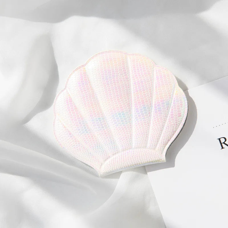 Zonyin Trendy Shell-Shaped Folding Double Sided Magnifying Travel Wholesale Beauty Cosmetic Mini Compact Pocket Mirror for Women
