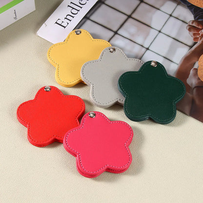 Zonyin Portable Gold Shiny Star-Shaped Compact Mirror Custom Silver Pu Leather Small Travel Cosmetic Mirrors with Private Logo