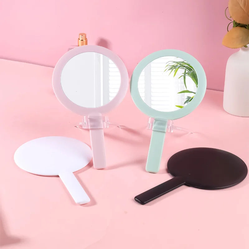 Zonyin Plastic Round Customized Logo Small Portable Makeup Mirror New Design Round Handheld Travel Mirror with Personalization