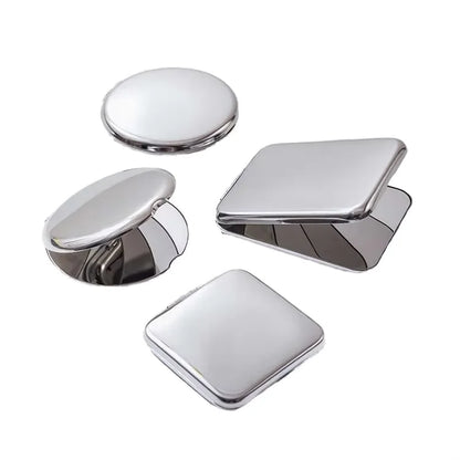 Zonyin New Arrival Square Stainless Steel Makeup Pocket Mirror Dual Side Small Cosmetic Mirror With Foldable Travel Mirror