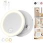 Zonyin Single Side 5X/10X Magnifying LED Light Round Cosmetic Mirror with 3 Suction Cups Personalized Wall Mounted Foldable
