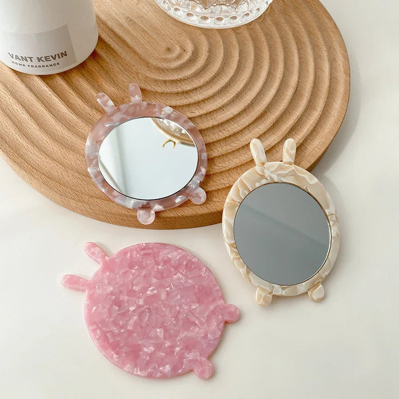 Zonyin Cute Marbled Acetate Small Pocket Cosmetic Mirror Portable Mini Travel Makeup Mirror Personalized Wholesale Promotion