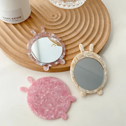 Zonyin Cute Marbled Acetate Small Pocket Cosmetic Mirror Portable Mini Travel Makeup Mirror Personalized Wholesale Promotion