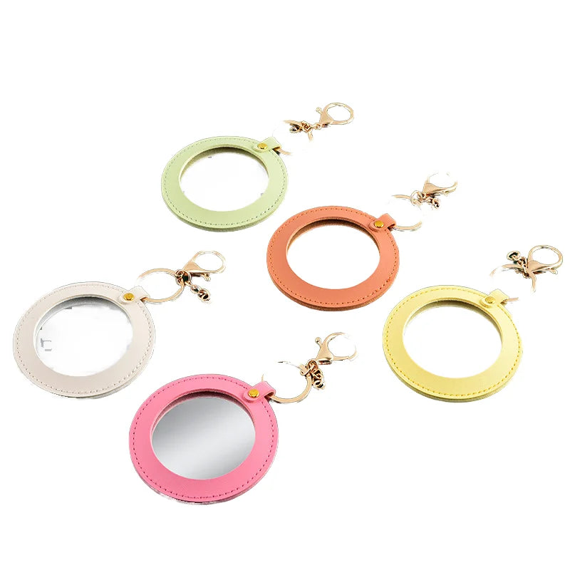Zonyin 2025 New High Quality Custom Pocket Mirror Compact PU Promotional Mirror Small Portable Lighted Cosmetic Mirror Hot Sell