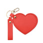 Zonyin Valentine's Day Gift Heart Shaped Makeup Keychain Mirror Pu Leather HD Glass Custom Travel Pocket Mirrors for Women Girls