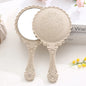 Zonyin High Quality Gold Oval Handheld Makeup Mirror Custom Logo Vanity Retro Hand Held Cosmetic Mirror for Women Girls Gift