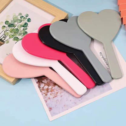 Zonyin Wholesale Custom Logo Large Black Heart Shaped Mirror Personalized Single Sided Pocket Hand Held Makeup Mirror for Women