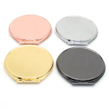 Zonyin Wholesale Portable Double-Sided Round Pocket Mirror Custom Logo Metal Frame Compact Purse Small Makeup Mirror for Travel