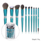Zonyin Luxury 12Pcs Champagne Gold Soft Private Label Makeup Brushes Bling Glitter Diamond Makeup Brush Set With Rhinestone