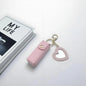 Zonyin High Quality Love Shape PU Leather Makeup Keychain Mirror Portable Heart Small Mirror and Lipstick Holder for Women Girls