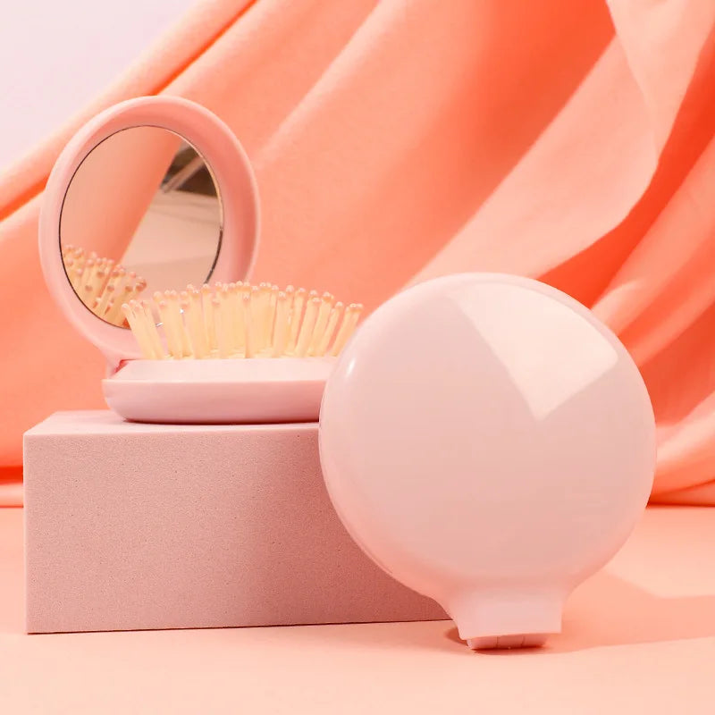 Zonyin Custom Logo Hot Sell Mini Plastic Folding Cosmetic Mirror Portable Comb Pocket Travel Mirror Mini Makeup Mirror for Girls