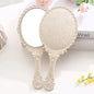 Zonyin High Quality Gold Oval Handheld Makeup Mirror Custom Logo Vanity Retro Hand Held Cosmetic Mirror for Women Girls Gift