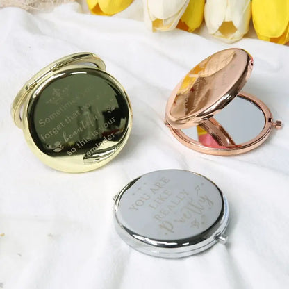 Zonyin Customizable 70mm Round Cosmetic Desktop Mirror Portable with Dual Sides and Magnifying Feature Small Size D-shaped
