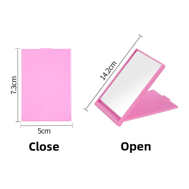 Zonyin Portable Square Folding Makeup Mirror Girls Cute Mini Pocket Mirror Flip Flap Cosmetic Mirror for Purse Travel