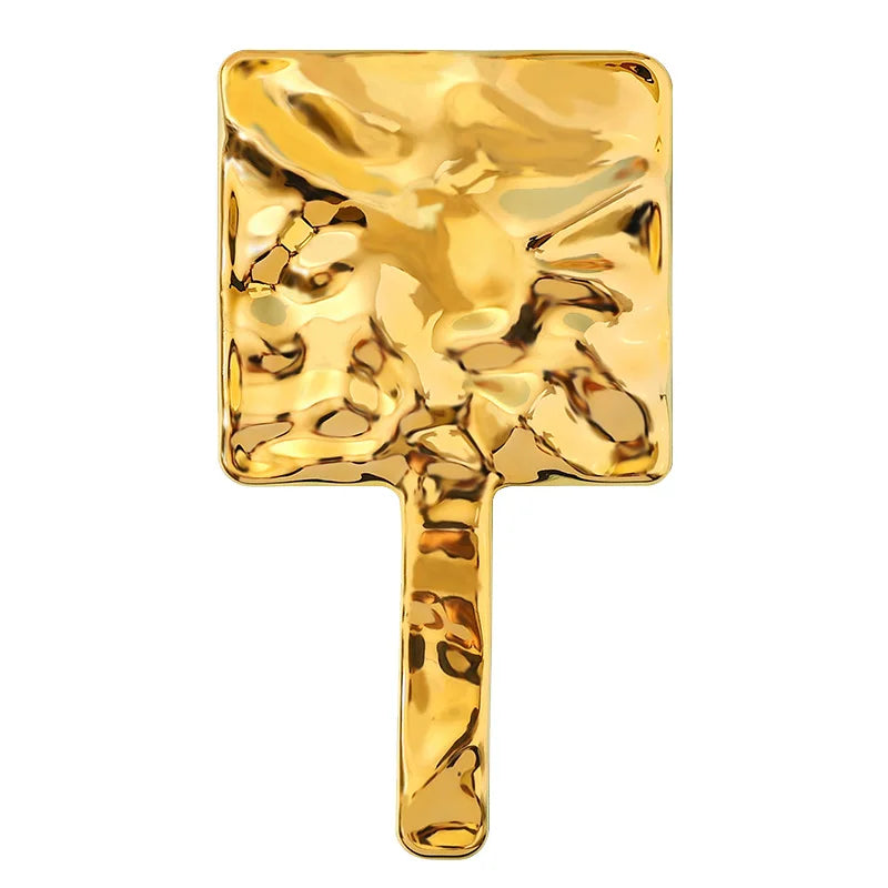 Zonyin Retro Hand Held Square Makeup Mirror Custom Logo Portable Fashion Lady Beauty Cosmetic Mirror Handheld Travel Mirror