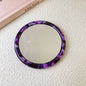 Zonyin Travel Gift Custom Logo Acetate Portable Beauty Makeup Mirror Hand Held Compact Mini Small Cosmetic Pocket Mirror