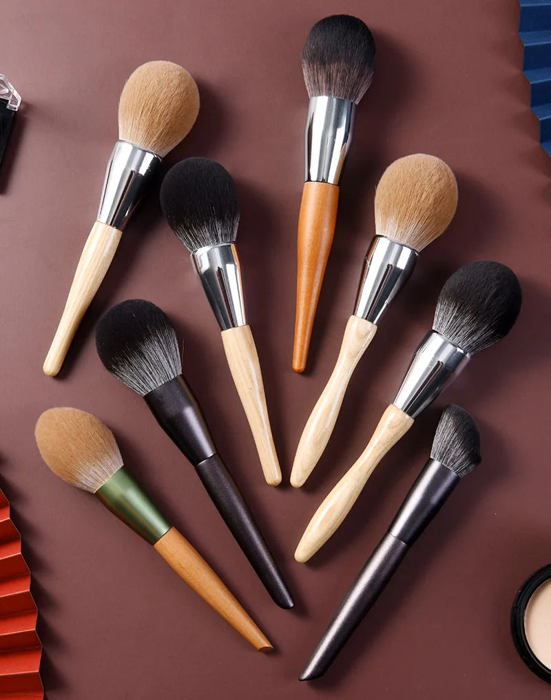 Zonyin Luxury Premium Professional Wood Powder Brush Big Loose Vegan Makeup Blusher Brush