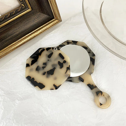 Zonyin Portable Acetate Handheld Pocket Makeup Mirror Vintage Custom Logo Cosmetic Mirror in Colorful Acetate for Girls and Kids