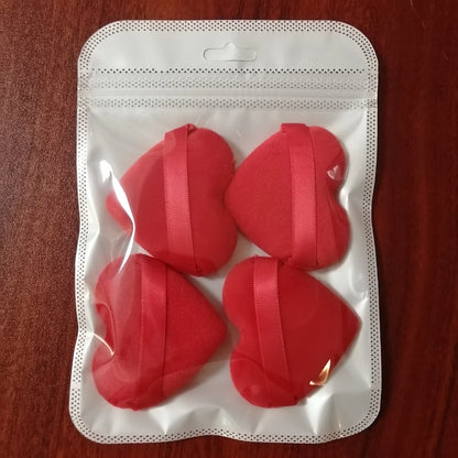 Zonyin Best Selling Super Soft Velvet Makeup Sponge Puff Small Large Heart Shape Velour Powder Puff for Women