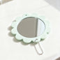 Zonyin Custom Logo Flower Makeup Mirror Handheld Pocket Mirror Plastic Portable Single Sided Cosmetic Mirror for Girls Gift