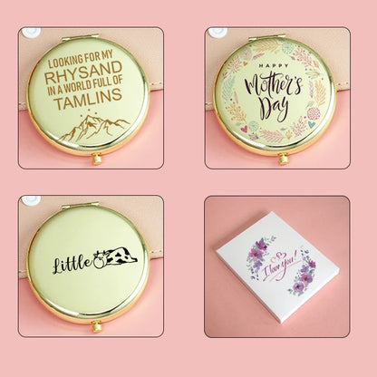 Zonyin Customized Logo Double Sided Compact Metal Cosmetic Mirror New Style Small Pocket Wedding Souvenirs Makeup Mirror