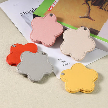 Zonyin Portable Gold Shiny Star-Shaped Compact Mirror Custom Silver Pu Leather Small Travel Cosmetic Mirrors with Private Logo