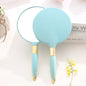 Zonyin Promotion Retro Plastic Round Handheld Cosmetic Mirror Custom Private Label Portable Square Makeup Mirror with Handle