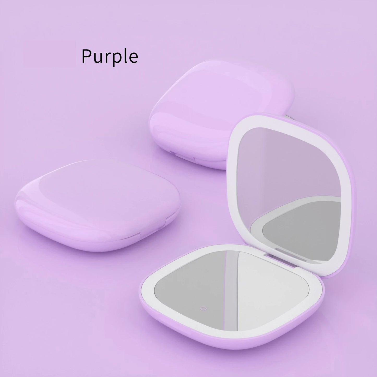 Zonyin Portable Rechargeable 10X Magnification Compact Makeup Mirror LED Lights Handheld Cosmetic Mirror for Travel