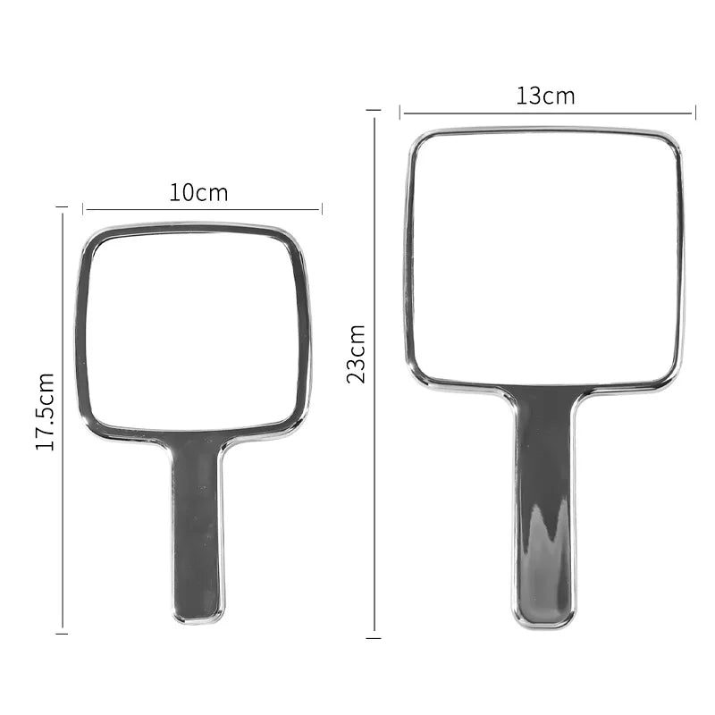 Zonyin New Luxury Square Electroplated Silver Cosmetic Mirror Handheld Makeup Mirror with Customized logo for Woman and Girls