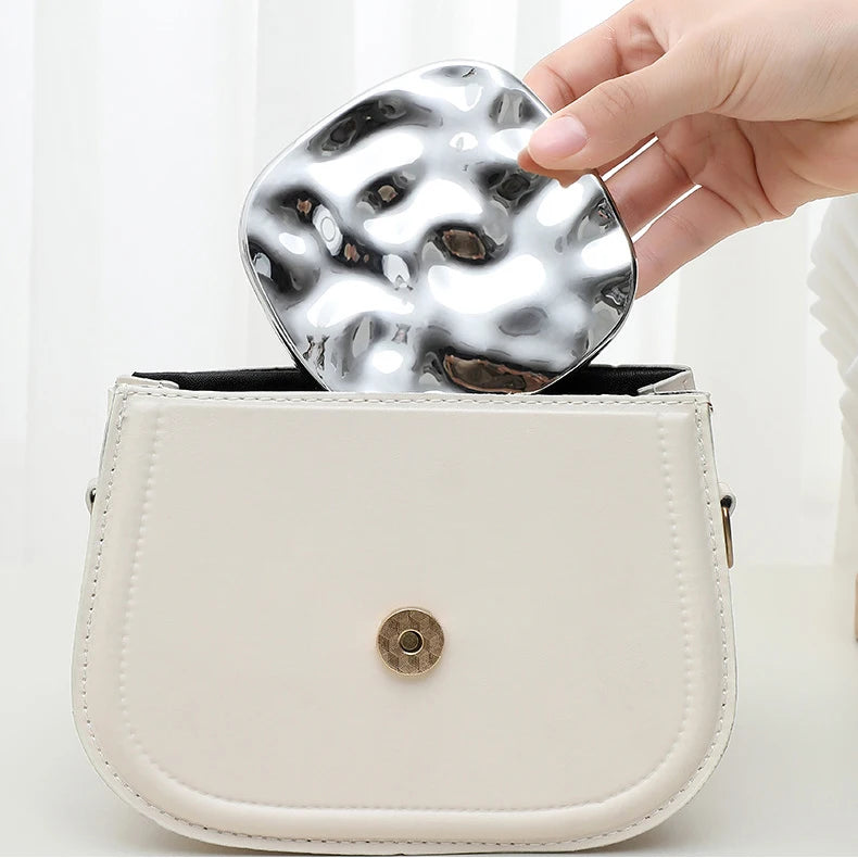 Zonyin New Arrive High Quality Electroplate Sparkling Makeup Mirror Private Label Travel Cosmetic Mirror With Jewelry Organizer
