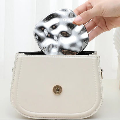 Zonyin New Arrive High Quality Electroplate Sparkling Makeup Mirror Private Label Travel Cosmetic Mirror With Jewelry Organizer