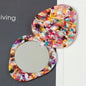 Wholesale Wholesale Customized Acetate Cute Leaf Strawberry-Shape Small Portable Mini Pocket Mirror With Handheld Mirror