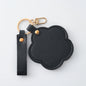 Zonyin New Flower Design Pocket Makeup Mirror Portable Pu Leather Small Travel Hand Mirror Logo Custom With Metal Keychain