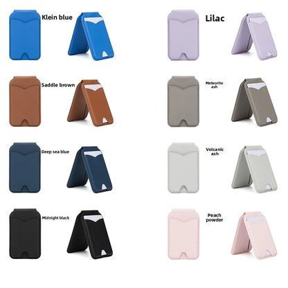 Zonyin Custom logo Magnetic MagSafe Makeup Mirror with Wallet for iPhone Foldable Mirror Card Holder Leather Pocket Mirror