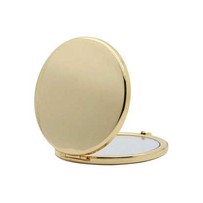 Zonyin Custom Logo Round Double-Sided 1x/2x Magnifying Compact Mirror DIY Gift Foldable Makeup Pocket Mirror With Metal