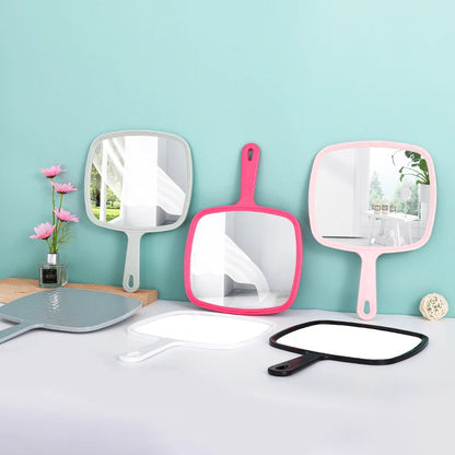 Zonyin Custom Large Size Plastic Handheld Cosmetic Mirror High Quality Big Handheld Mirror for Hair Beauty Salon