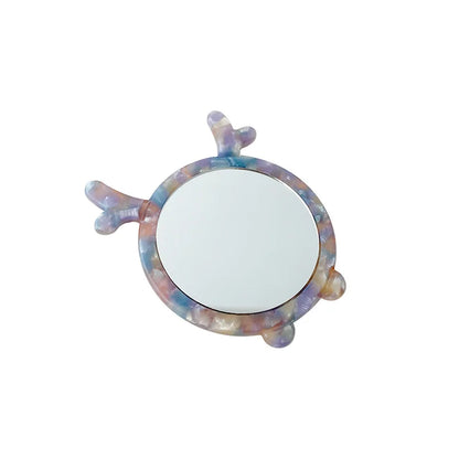 Zonyin Cute Marbled Acetate Small Pocket Cosmetic Mirror Portable Mini Travel Makeup Mirror Personalized Wholesale Promotion