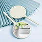 Zonyin Custom Logo Small Handheld Makeup Mirror ABS Plastic Handle Compact Cosmetic Mirror for Women Personalization Feature