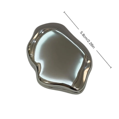 Zonyin New Heart Shape Irregular Design Metal Foldable Mirror Portable Double-sided Small Mirror Promotion Gift for Modern