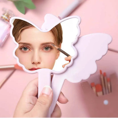 Zonyin Custom Logo Hand Mirror Cute Butterfly Shape Portable Cosmetic Mini Pocket Travel Mirror Personalized Feature