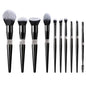 Zonyin Luxury 12Pcs Champagne Gold Soft Private Label Makeup Brushes Bling Glitter Diamond Makeup Brush Set With Rhinestone