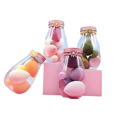 High Resilience 6Pcs Teardrop Mini Beauty Makeup Tools Blender Puff Foundation Blending Makeup Sponge Set With Bottle Box
