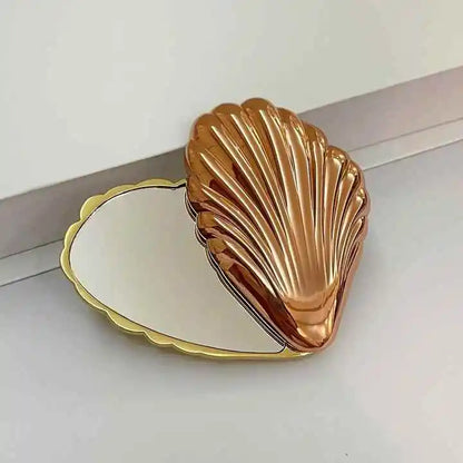 Zonyin New Heart Shape Irregular Design Metal Foldable Mirror Portable Double-sided Small Mirror Promotion Gift for Modern